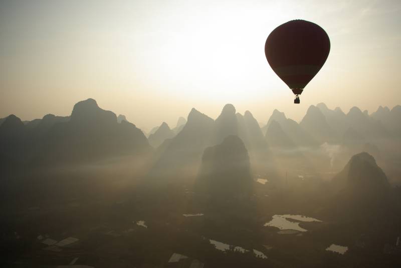 Early morning light over Yangshuo.