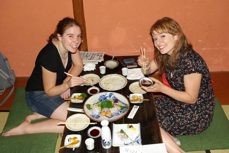 Edel and Avril in Kyoto.