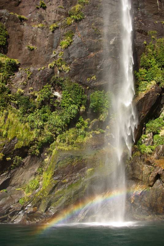 Waterfall in Milford Sound.