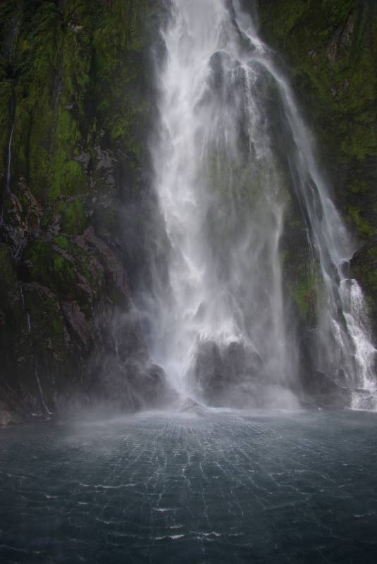 Waterfall in Milford Sound.