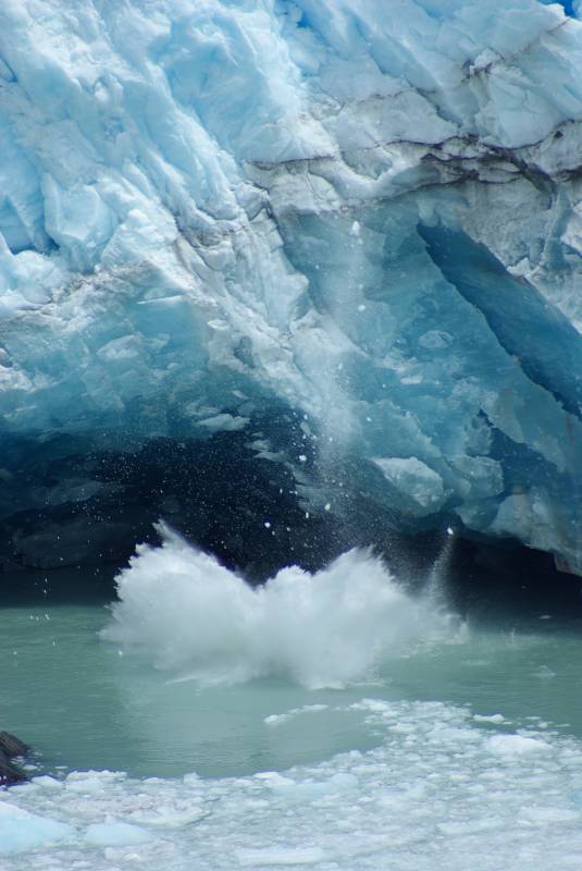 Ice breaking off the Perito Moreno.