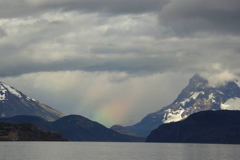 Rainbow over the Última Esperanza Sound.